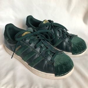 Dark Green Adidas Superstars